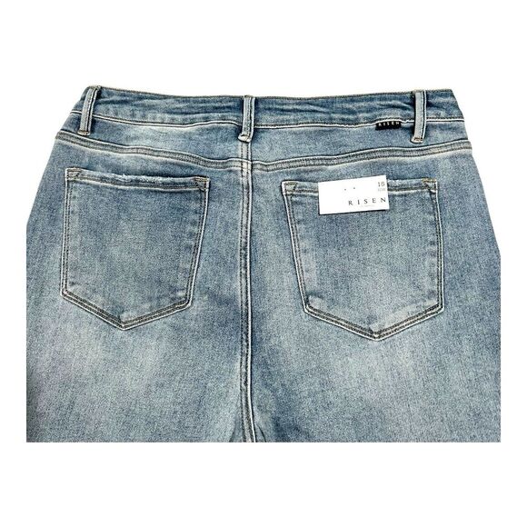 NWT Risen Women's Jeans Sz 15/32 High Rise Wide Leg Crop Light Wash Blue Denim - Picture 8 of 14